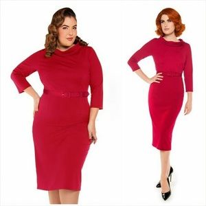 Pinup Girl Clothing Joanie Dress Red Size M